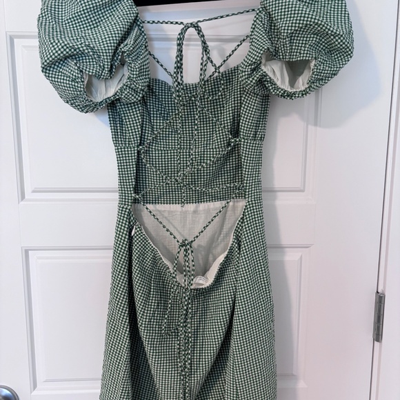 Oak + Fort Gingham puff sleeve mini dress - Picture 2 of 5